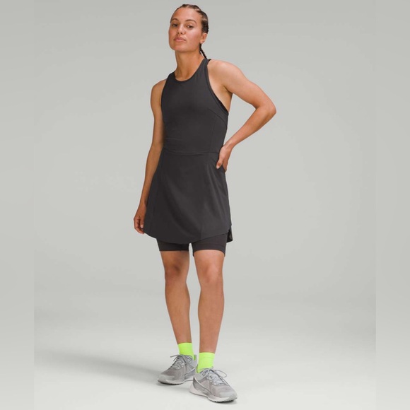 NWT $128 Lululemon Nulux Running Dress 8" Graphite Grey Size 12 - Picture 1 of 6
